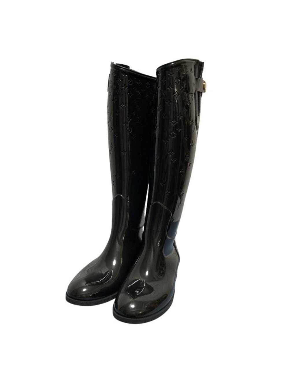 Louis Vuitton Drops Line Monogram Rubber Rain Boots Shoes Black Spring